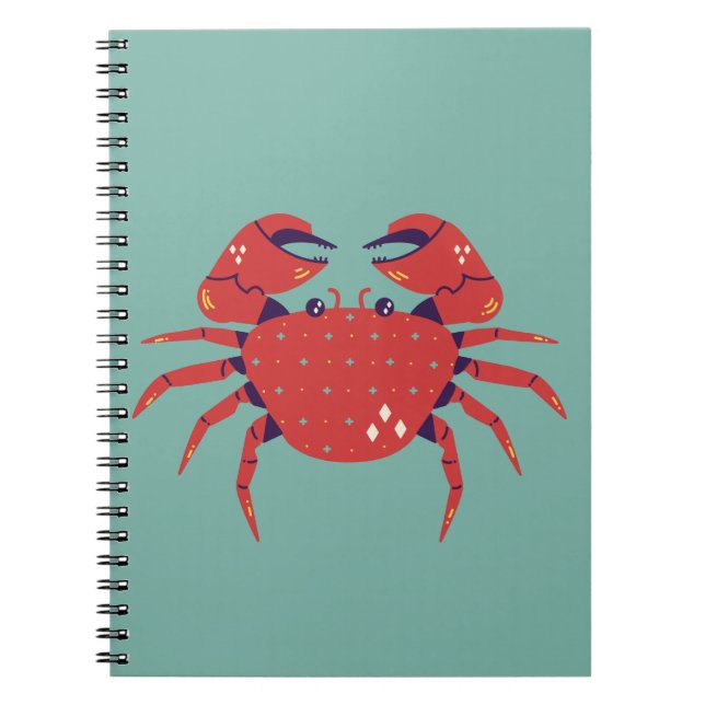 Caderno Espiral Notebook de caranguejo bonito (Frente)