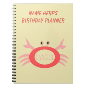 Caderno Espiral Notebook de caranguejo de sinais Cancer Star