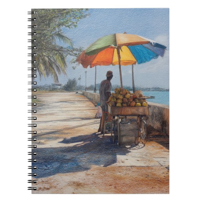 Caderno Espiral Notebook de Carrinho de Coco Costeiro (Frente)