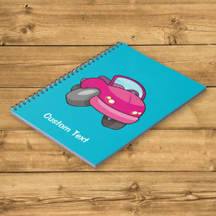 Caderno Espiral Notebook de carro cor-de-rosa