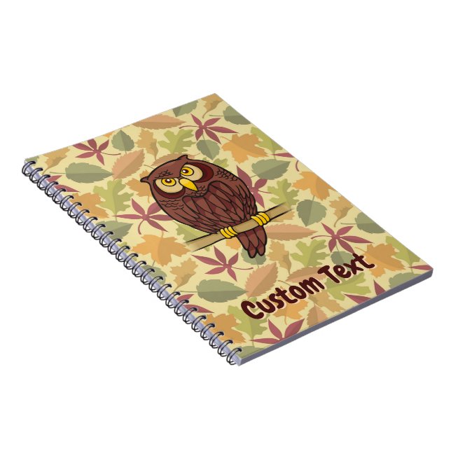 Caderno Espiral Notebook de Cartoon da Coruja (Lado Direito)