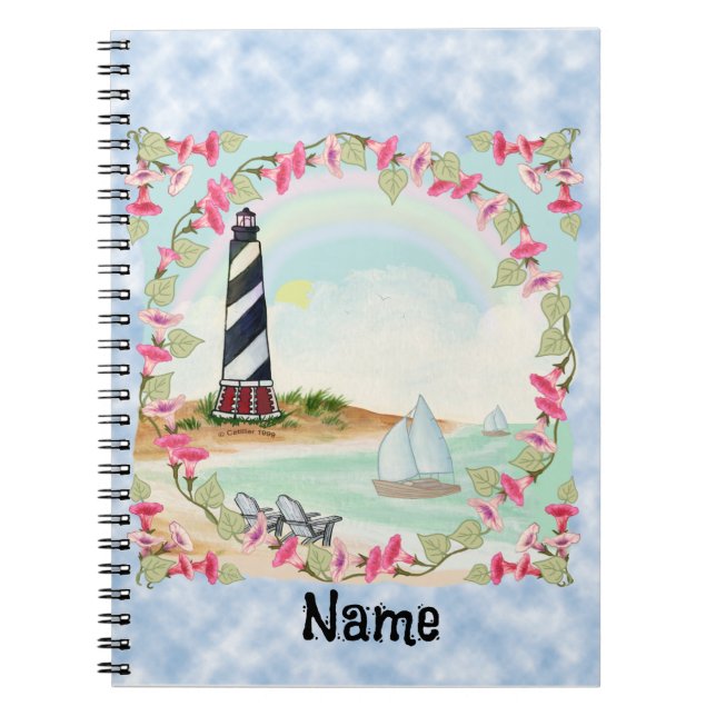 Caderno Espiral Notebook de Casamento de Farol (Frente)