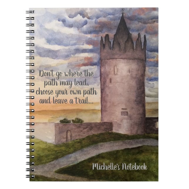 Caderno Espiral Notebook de castelo e paisagem irlandeses (Frente)