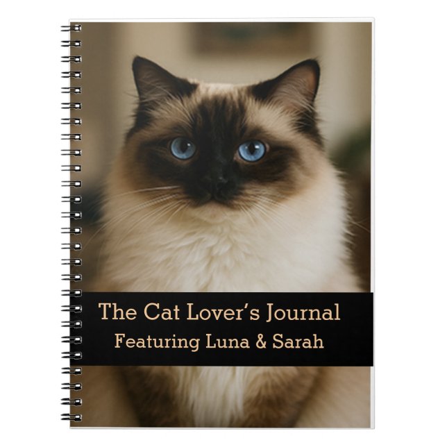Caderno Espiral Notebook de Cat Personalizado com Nome Gift. Gift. (Frente)