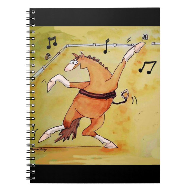 Caderno Espiral Notebook de cavalos dançantes estilo livre (Frente)