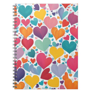 Caderno Espiral Notebook de Celebração de Coração Vibrante - Amor