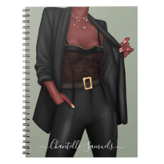 Caderno Espiral Notebook de chefe de garota personalizado