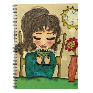 Caderno Espiral Notebook de chocolate quente para Bebendo feminino