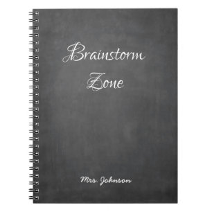 Caderno Espiral Notebook de cinza da zona do Brainstorm