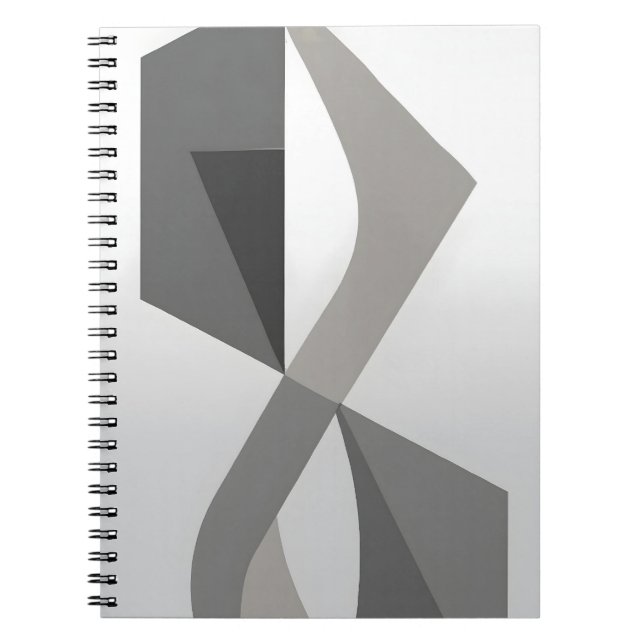 Caderno Espiral Notebook de Cinza geométrica (Frente)