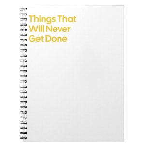 Caderno Espiral Notebook de citação de procrastinação engraçado