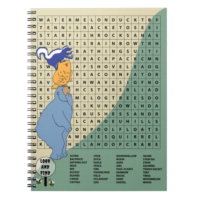 Caderno Espiral Notebook de Cobrir projetado para palavras cruzada (Frente)