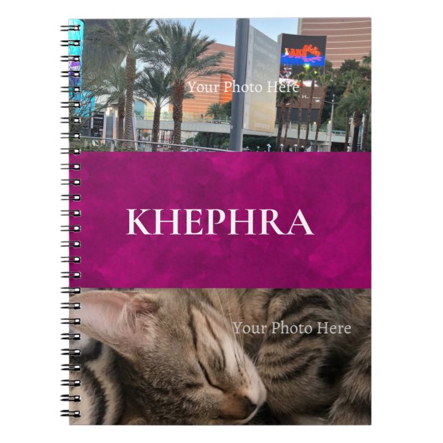 Caderno Espiral Notebook de Colagem de Nomes e Fotos (Frente)