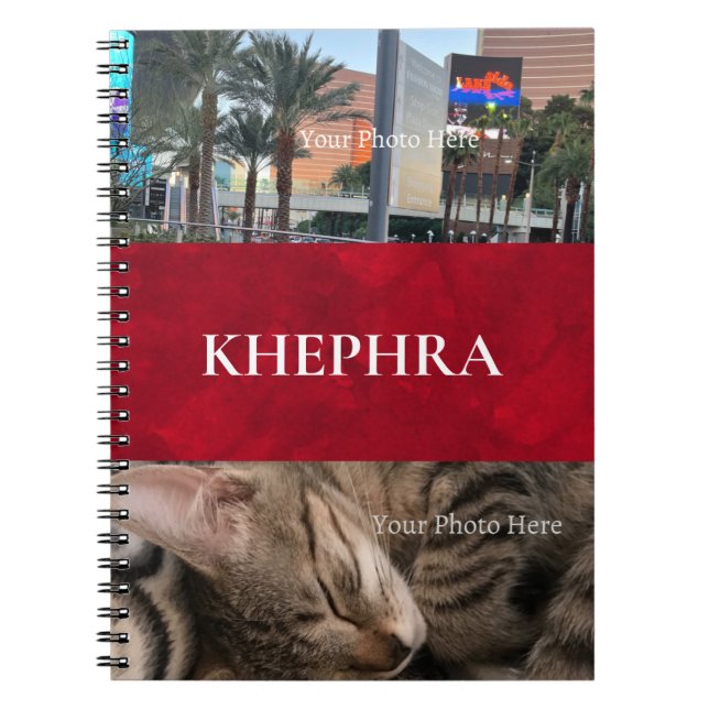 Caderno Espiral Notebook de Colagem de Nomes e Fotos (Frente)