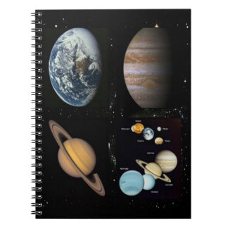 Caderno Espiral Notebook de colagem do sistema solar dos planetas