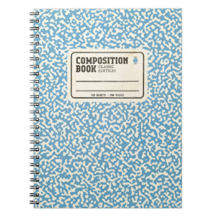 Caderno Espiral Notebook de composição azul
