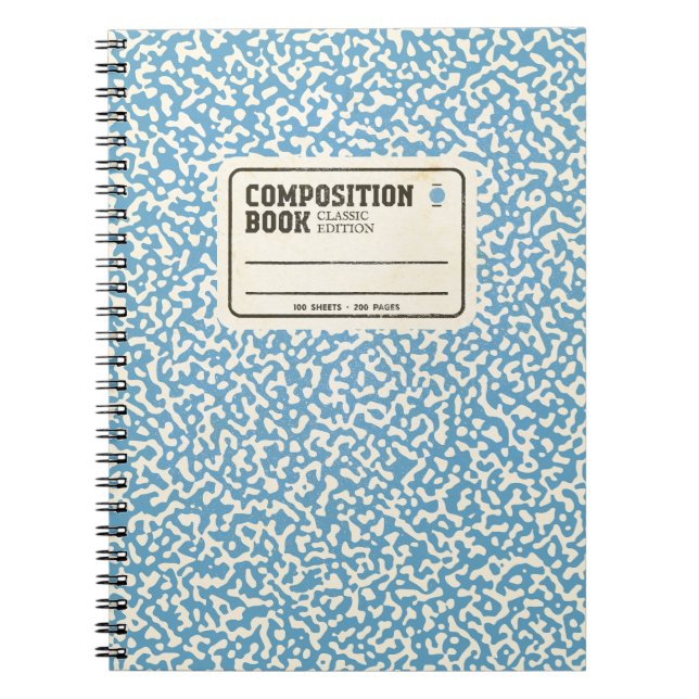 Caderno Espiral Notebook de composição azul (Frente)
