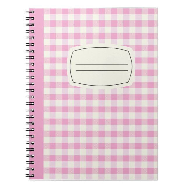 Caderno Espiral Notebook de composição de Xadrez rosa (Frente)