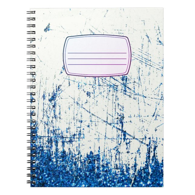Caderno Espiral Notebook de composição Denim e Glitter (Frente)