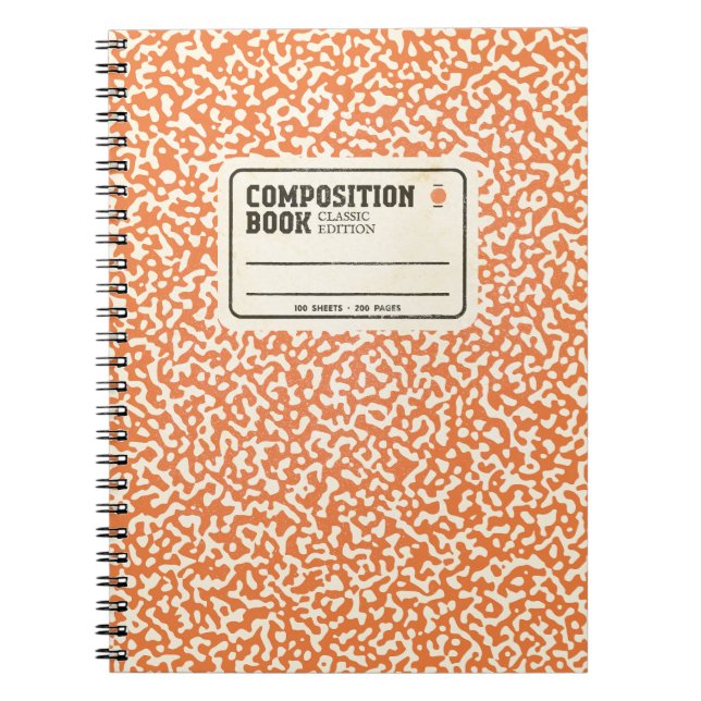 Caderno Espiral Notebook de composição laranja (Frente)