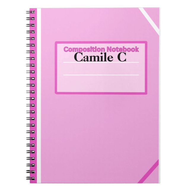 Caderno Espiral Notebook de Composição Personalizada Bubblegum (Frente)