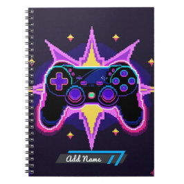 Caderno Espiral Notebook de controladora de jogos Pixel - Nome edi