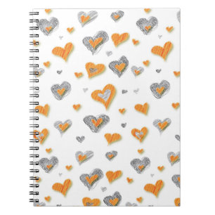 Caderno Espiral Notebook de Corações de Arte Lápis
