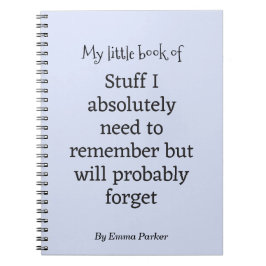 Caderno Espiral Notebook de cotação engraçada personalizado para P