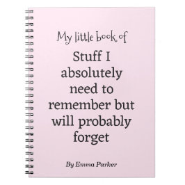 Caderno Espiral Notebook de cotação engraçada personalizado para P