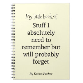 Caderno Espiral Notebook de cotação engraçada personalizado para P