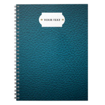 Notebook de couro azul.
