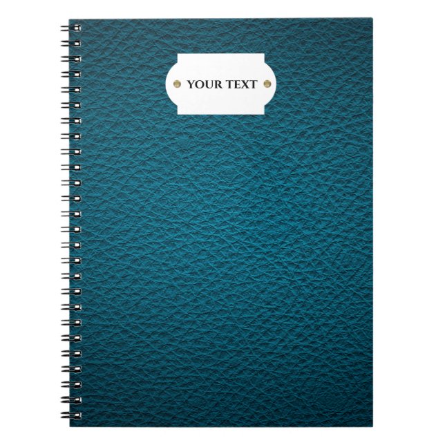 Caderno Espiral Notebook de couro azul. (Frente)