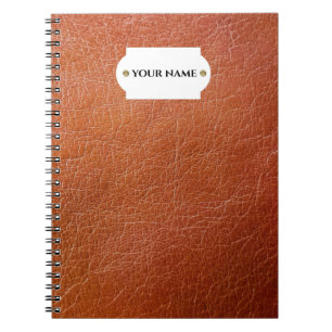 Caderno Espiral Notebook de couro marrom