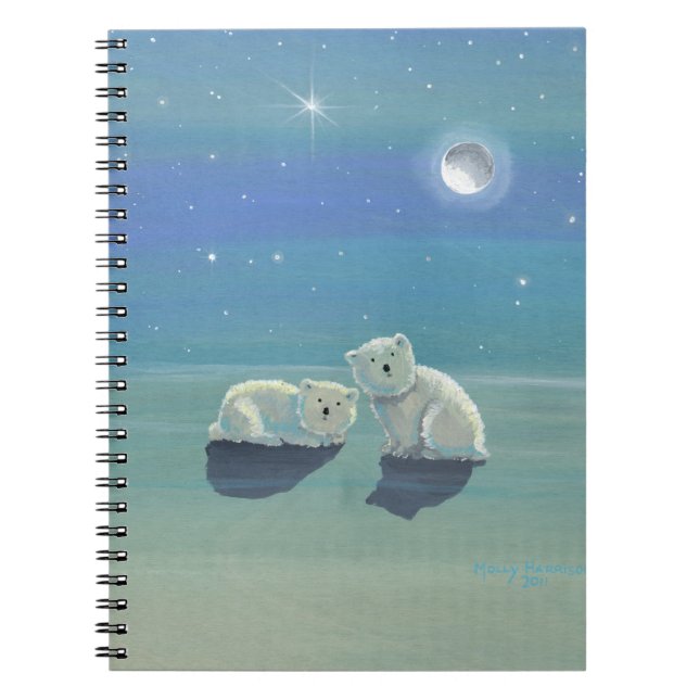 Caderno Espiral Notebook de Cubos de Urso Polar Bonitos (Frente)