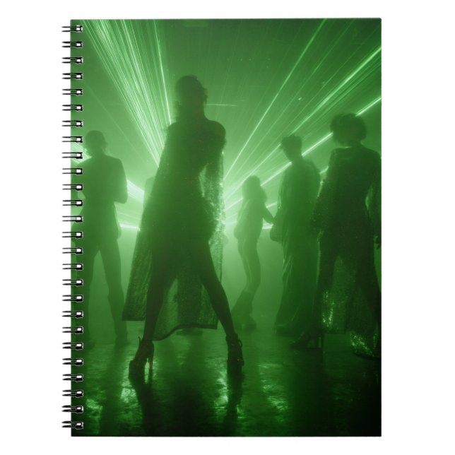 Caderno Espiral Notebook de dança de silicone laser verde (Frente)