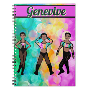 Caderno Espiral Notebook de dançarino triplo e pastel e preto nº 1