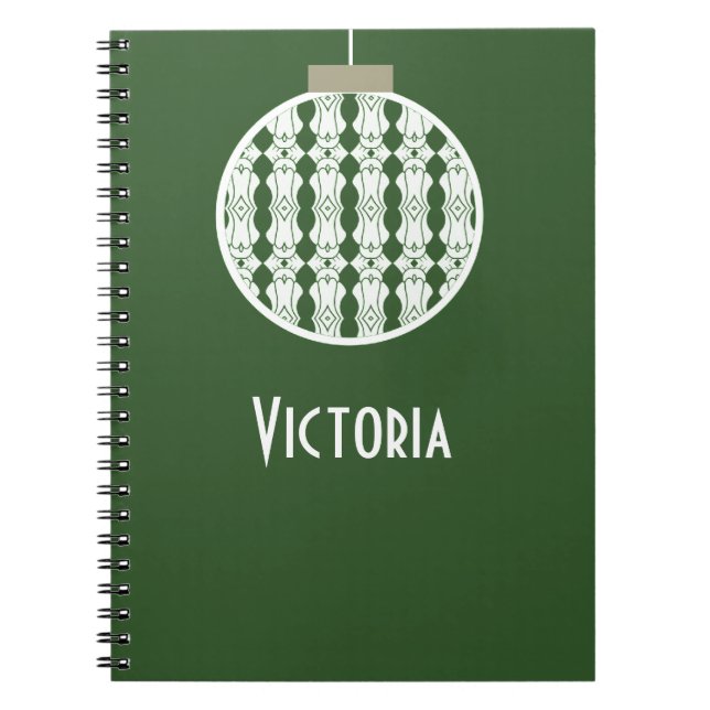 Caderno Espiral Notebook de decoração de arte verde (Frente)