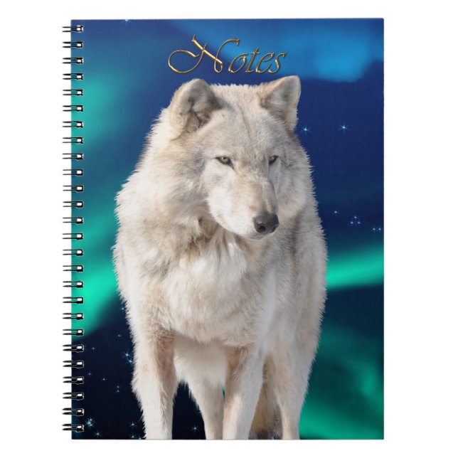 Caderno Espiral Notebook de defensor da vida selvagem do lobo bran (Frente)