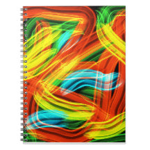 notebook de design abstrato colorido