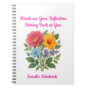 Caderno Espiral Notebook de Design de Flor do Escritor