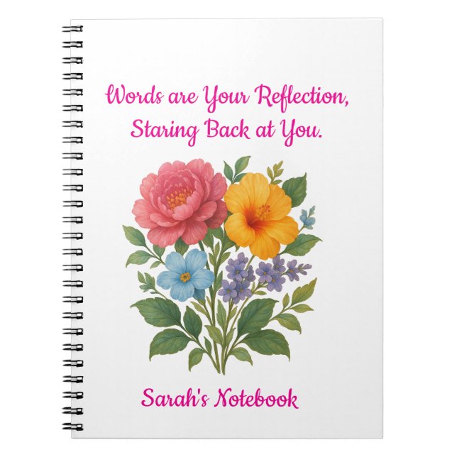 Caderno Espiral Notebook de Design de Flor do Escritor (Frente)