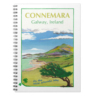 Caderno Espiral Notebook de Design de Poster de viagens Connemara