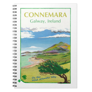 Caderno Espiral Notebook de Design de Poster de viagens Connemara