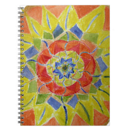 Caderno Espiral Notebook de detalhes florais com Abstrato de aquar