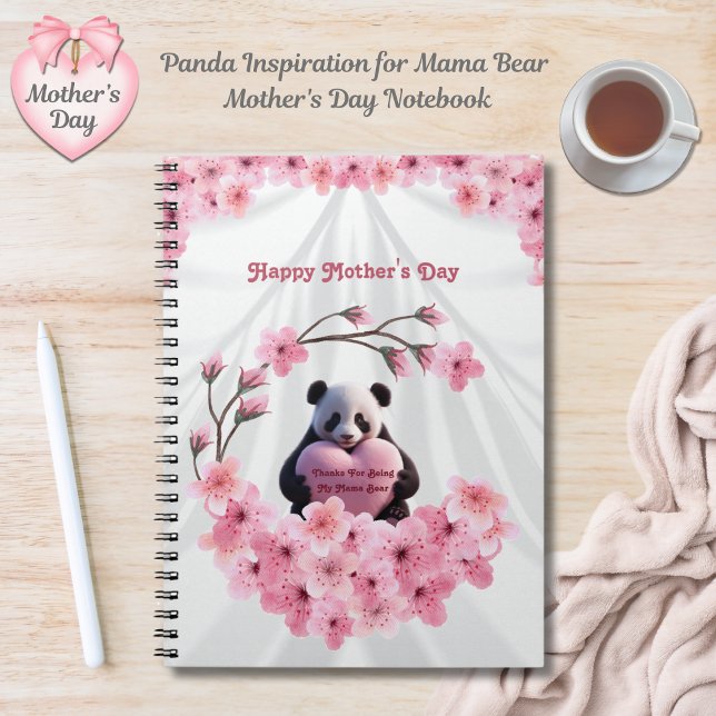 Caderno Espiral Notebook de Dia de as mães Mama Bear Inspirado Pan (Mama Bear's Thoughts Mother’s Day Journal)