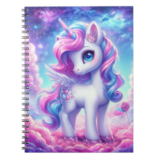 Caderno Espiral Notebook de Diário Cotton Candy Unicorn