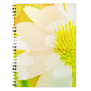 Caderno Espiral Notebook de Diário de Arte Flor Amarelo abstrato