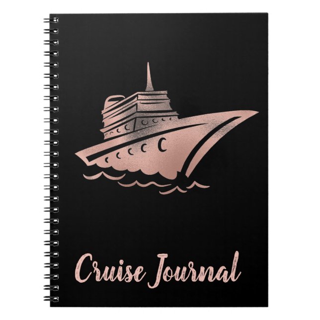 Caderno Espiral Notebook de Diário de férias de navio em cruzeiro  (Frente)