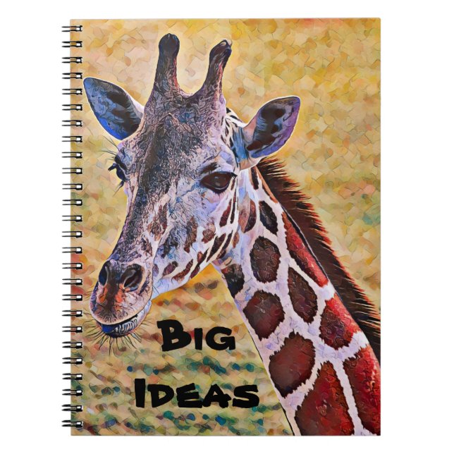 Caderno Espiral Notebook de Diário de Ideias Grandes e Cute Artsy  (Frente)