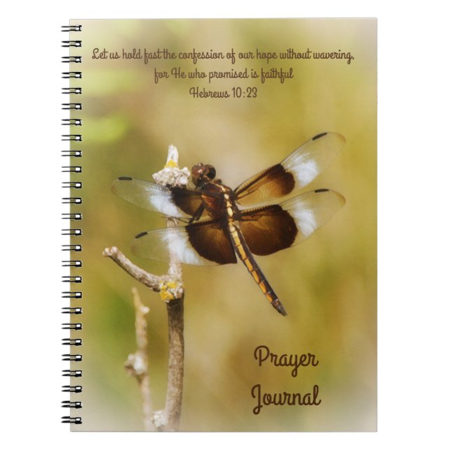 Caderno Espiral Notebook de Diário de oração da Dragonfly Nature (Frente)